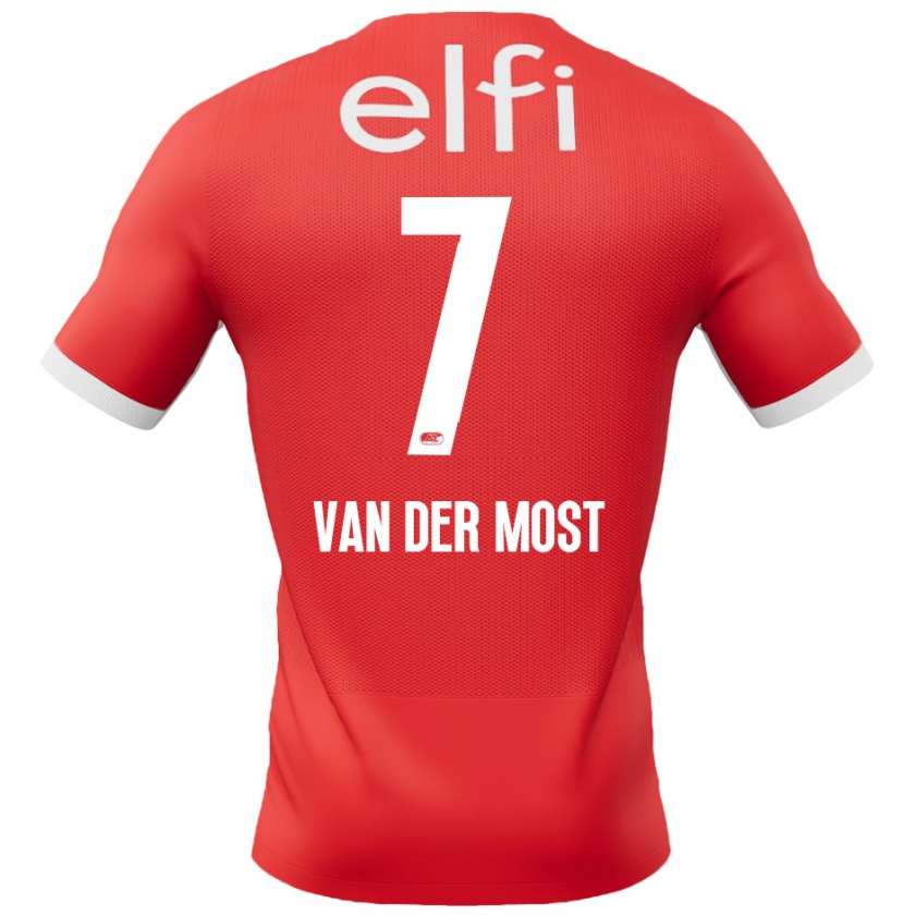 Kandiny Niño Camiseta Veerle Van Der Most #7 Rojo Blanco 1ª Equipación 2024/25 La Camisa Chile