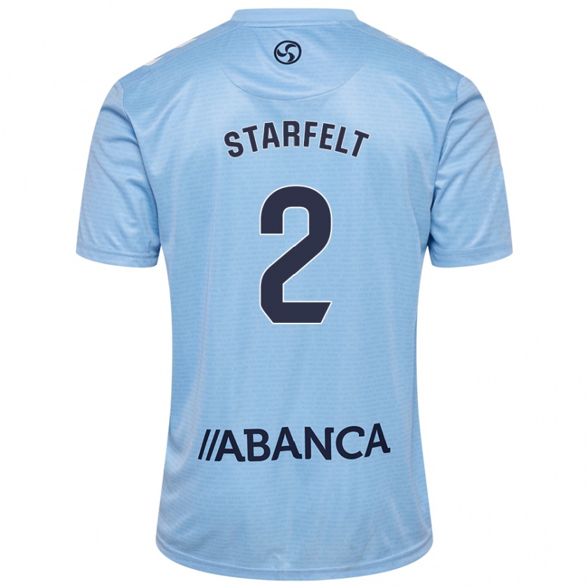 Kandiny Niño Camiseta Carl Starfelt #2 Azul Cielo 1ª Equipación 2024/25 La Camisa Chile