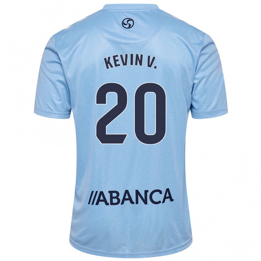 Kandiny Niño Camiseta Kevin Vázquez #20 Azul Cielo 1ª Equipación 2024/25 La Camisa Chile