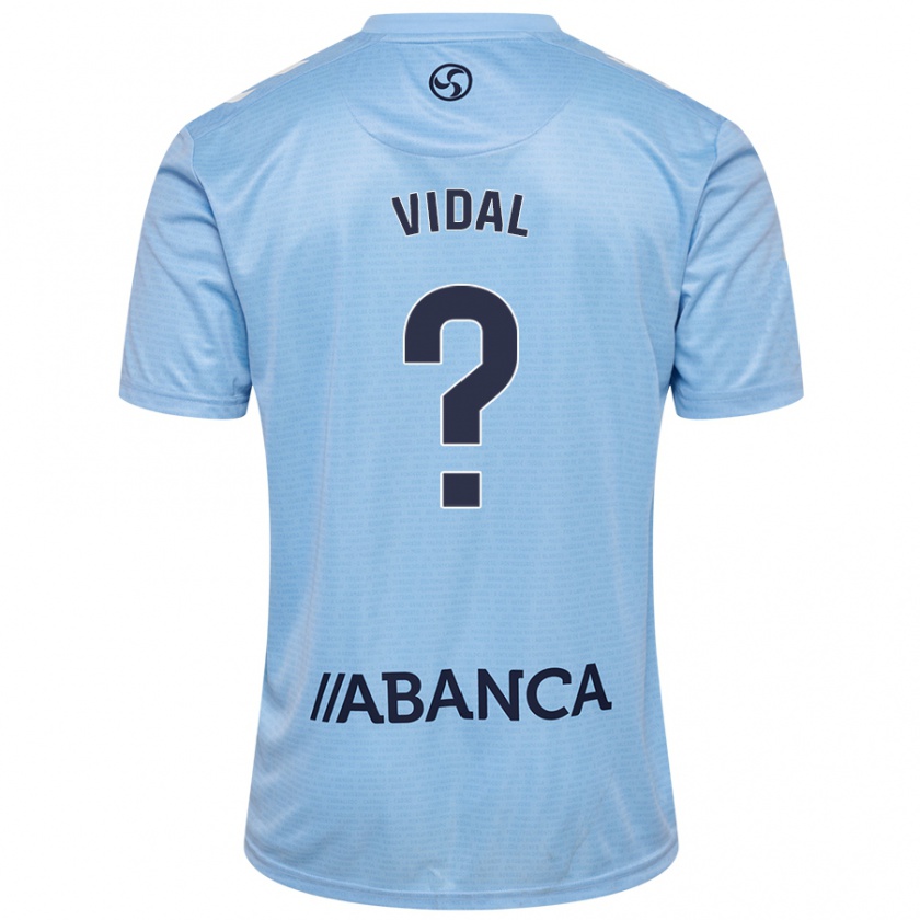 Kandiny Niño Camiseta Marc Vidal #0 Azul Cielo 1ª Equipación 2024/25 La Camisa Chile