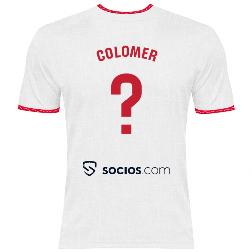 Kandiny Niño Camiseta Carlos Colomer #0 Blanco Rojo 1ª Equipación 2024/25 La Camisa Chile