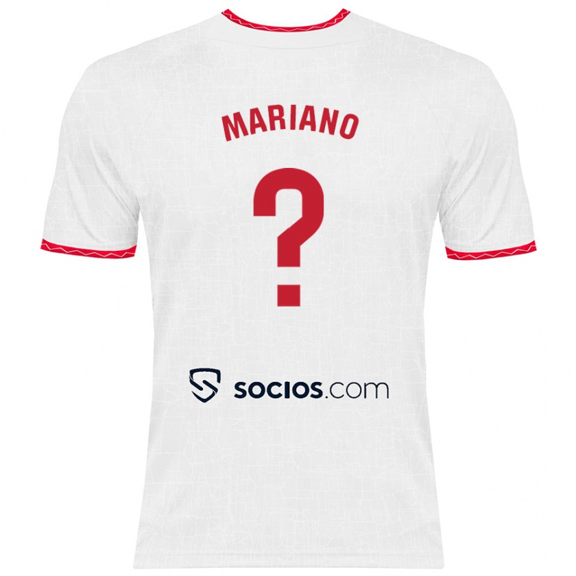 Kandiny Niño Camiseta Jorge Mariano #0 Blanco Rojo 1ª Equipación 2024/25 La Camisa Chile