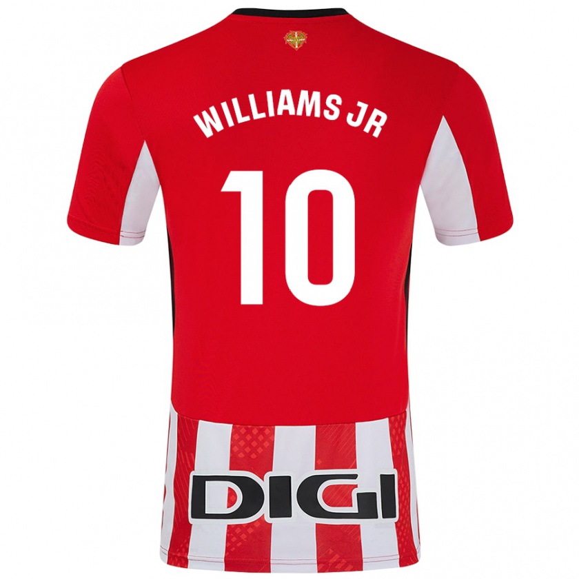 Kandiny Niño Camiseta Nico Williams #10 Rojo Blanco 1ª Equipación 2024/25 La Camisa Chile