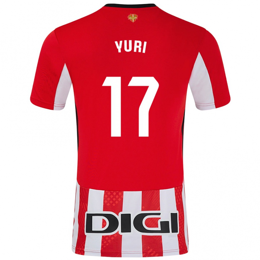 Kandiny Niño Camiseta Yuri Berchiche #17 Rojo Blanco 1ª Equipación 2024/25 La Camisa Chile