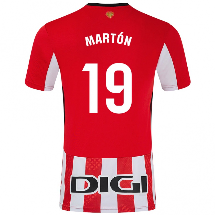 Kandiny Niño Camiseta Javier Martón #19 Rojo Blanco 1ª Equipación 2024/25 La Camisa Chile