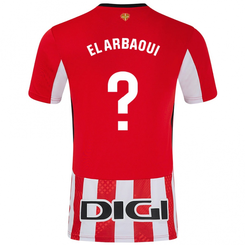 Kandiny Niño Camiseta Ilyas El Arbaoui #0 Rojo Blanco 1ª Equipación 2024/25 La Camisa Chile