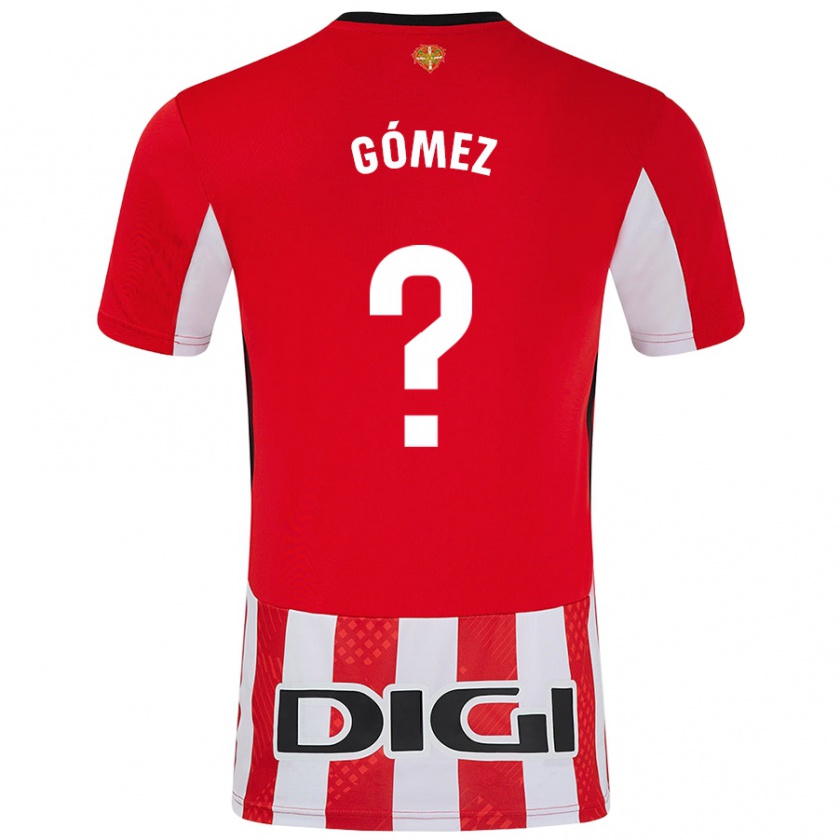 Kandiny Niño Camiseta Xabi Gómez #0 Rojo Blanco 1ª Equipación 2024/25 La Camisa Chile