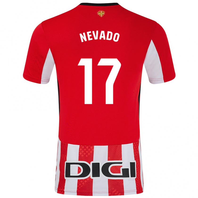 Kandiny Niño Camiseta Nerea Nevado #17 Rojo Blanco 1ª Equipación 2024/25 La Camisa Chile