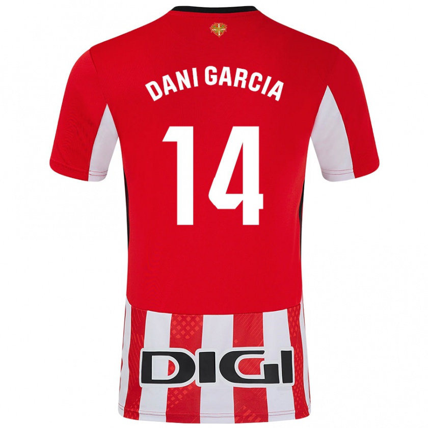 Kandiny Niño Camiseta Dani García #14 Rojo Blanco 1ª Equipación 2024/25 La Camisa Chile