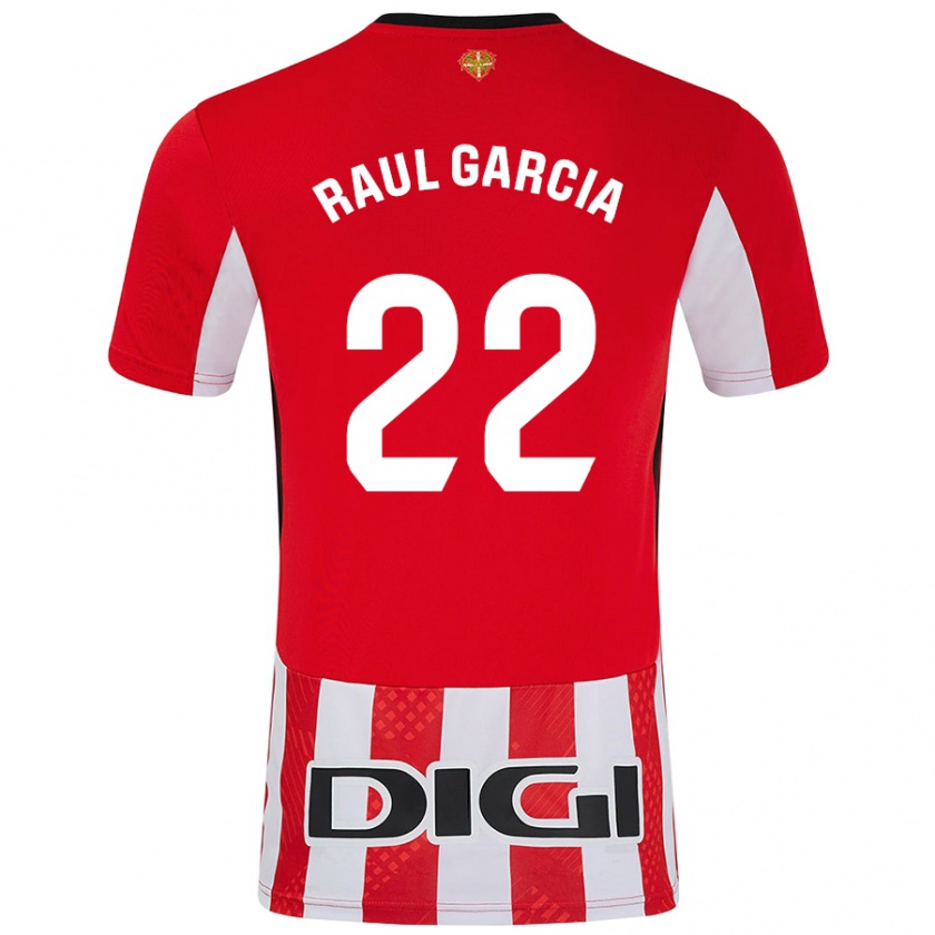 Kandiny Niño Camiseta Raúl García #22 Rojo Blanco 1ª Equipación 2024/25 La Camisa Chile