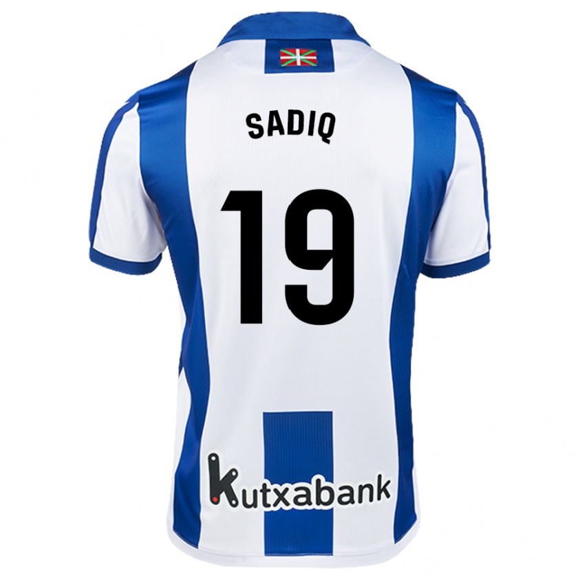 Kandiny Niño Camiseta Umar Sadiq #19 Blanco Azul 1ª Equipación 2024/25 La Camisa Chile