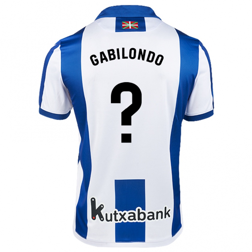 Kandiny Niño Camiseta Iker Gabilondo #0 Blanco Azul 1ª Equipación 2024/25 La Camisa Chile