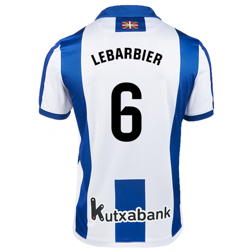 Kandiny Niño Camiseta Alex Lebarbier #6 Blanco Azul 1ª Equipación 2024/25 La Camisa Chile