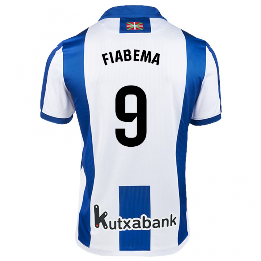 Kandiny Niño Camiseta Bryan Fiabema #9 Blanco Azul 1ª Equipación 2024/25 La Camisa Chile