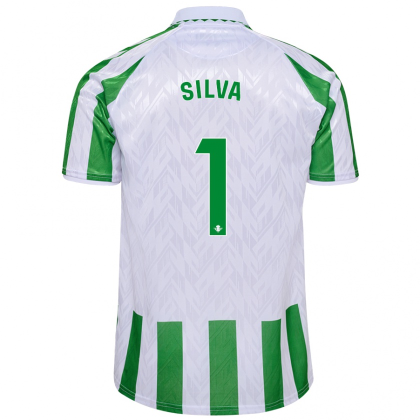 Kandiny Niño Camiseta Rui Silva #1 Verde Rayas Blancas 1ª Equipación 2024/25 La Camisa Chile