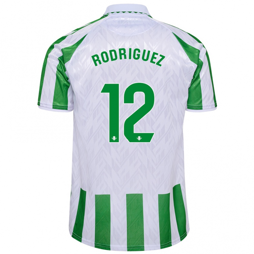 Kandiny Niño Camiseta Ricardo Rodríguez #12 Verde Rayas Blancas 1ª Equipación 2024/25 La Camisa Chile