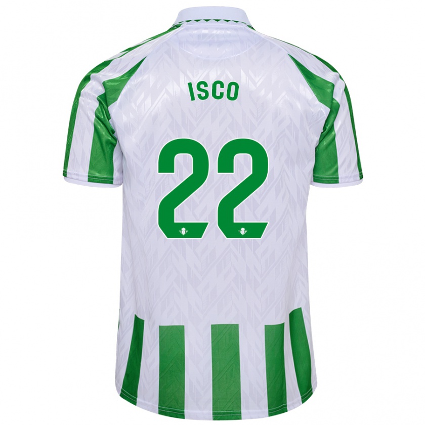 Kandiny Niño Camiseta Isco #22 Verde Rayas Blancas 1ª Equipación 2024/25 La Camisa Chile