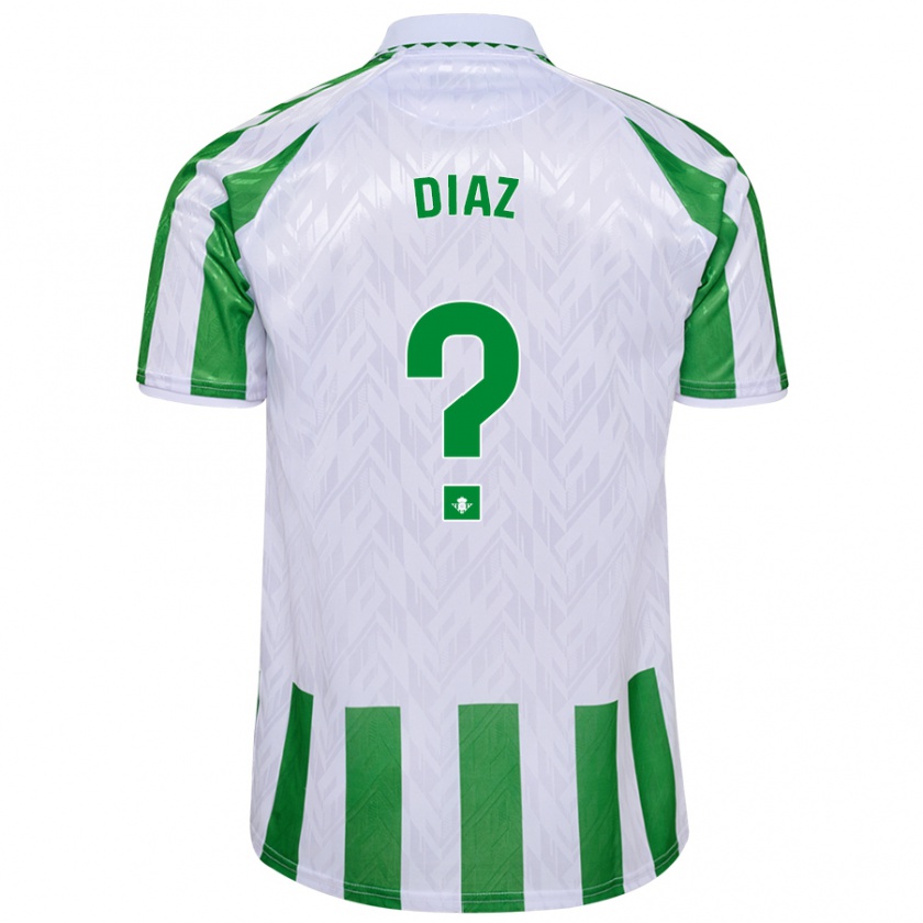 Kandiny Niño Camiseta Ismael Díaz #0 Verde Rayas Blancas 1ª Equipación 2024/25 La Camisa Chile