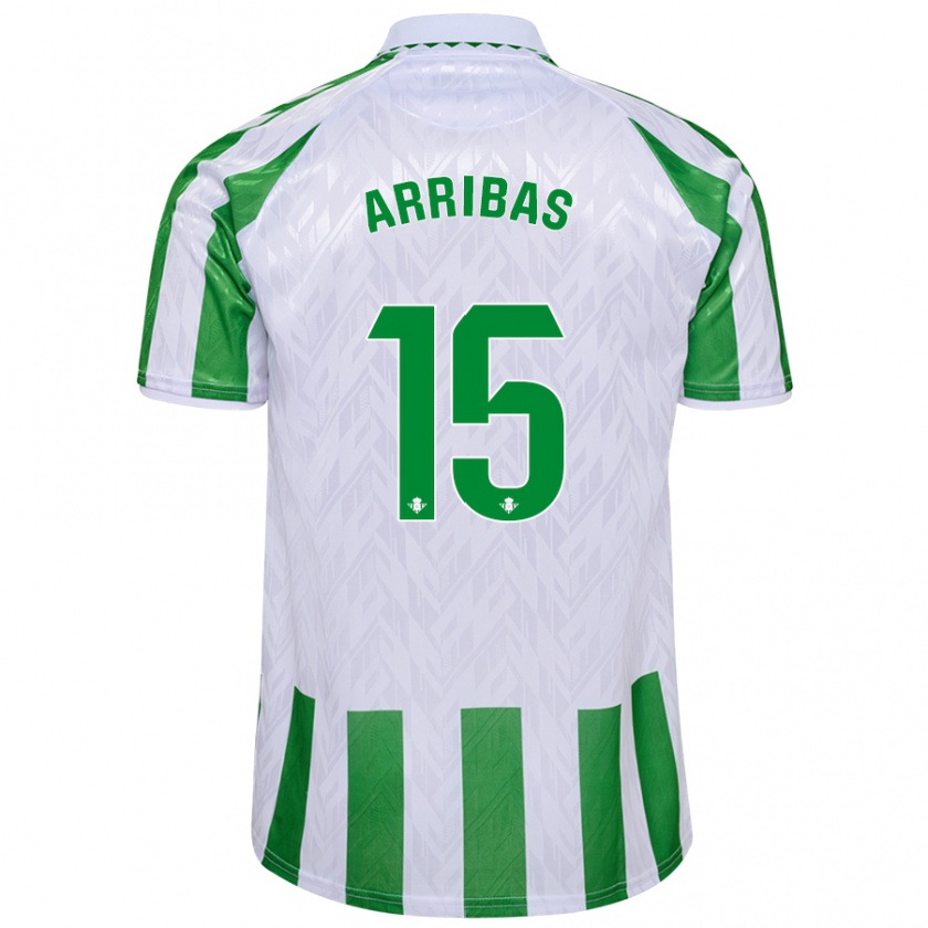 Kandiny Niño Camiseta Sergio Arribas #15 Verde Rayas Blancas 1ª Equipación 2024/25 La Camisa Chile