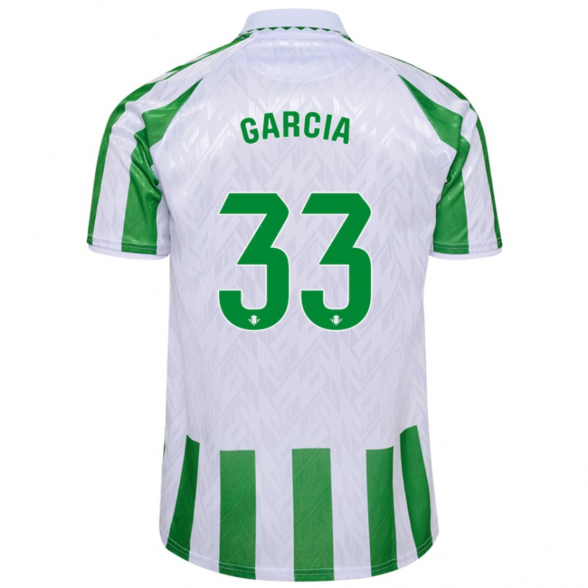 Kandiny Niño Camiseta Pablo García #33 Verde Rayas Blancas 1ª Equipación 2024/25 La Camisa Chile