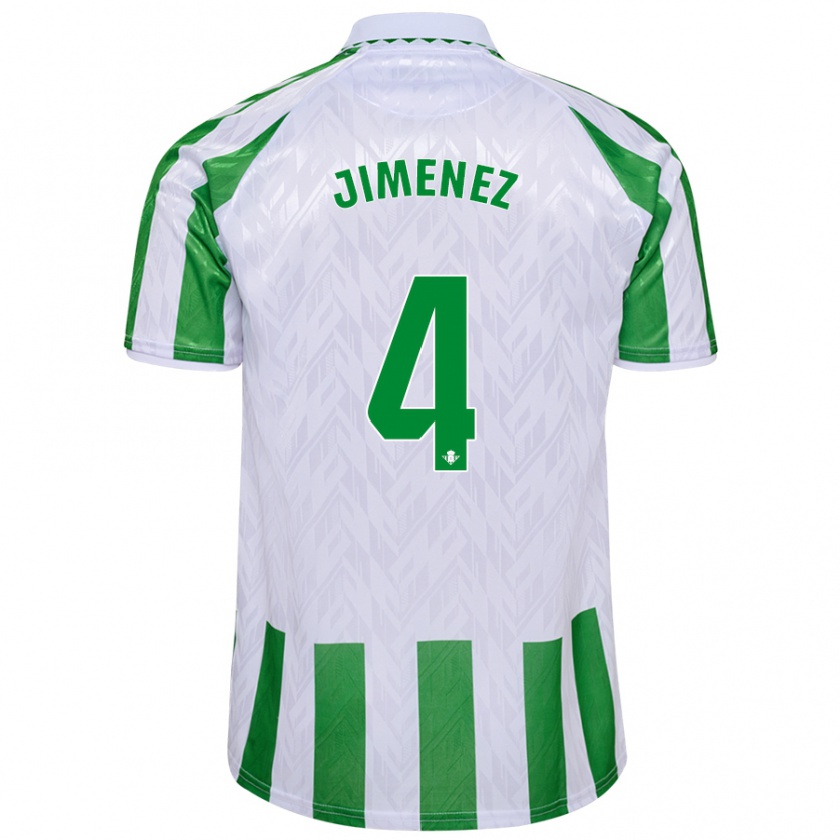 Kandiny Niño Camiseta María Jiménez #4 Verde Rayas Blancas 1ª Equipación 2024/25 La Camisa Chile