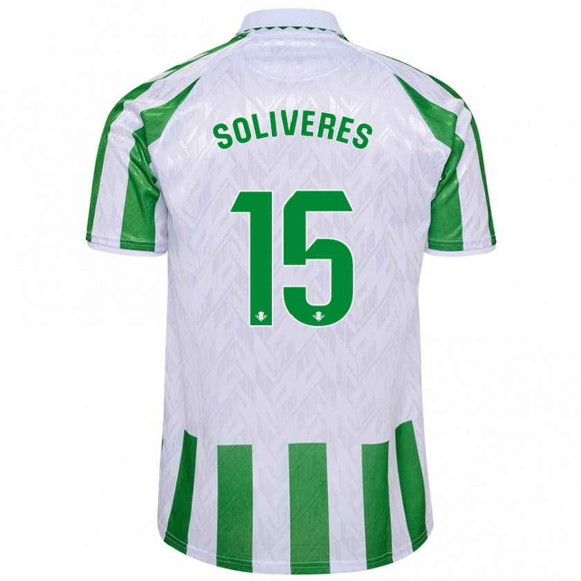 Kandiny Niño Camiseta Gema Soliveres #15 Verde Rayas Blancas 1ª Equipación 2024/25 La Camisa Chile