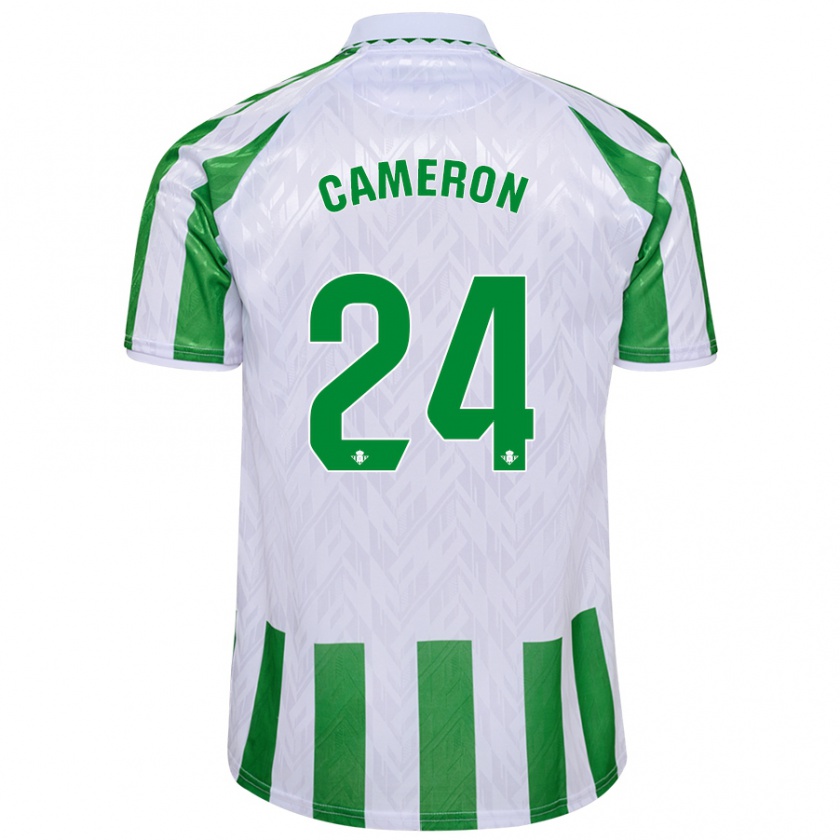 Kandiny Niño Camiseta Tiffany Cameron #24 Verde Rayas Blancas 1ª Equipación 2024/25 La Camisa Chile