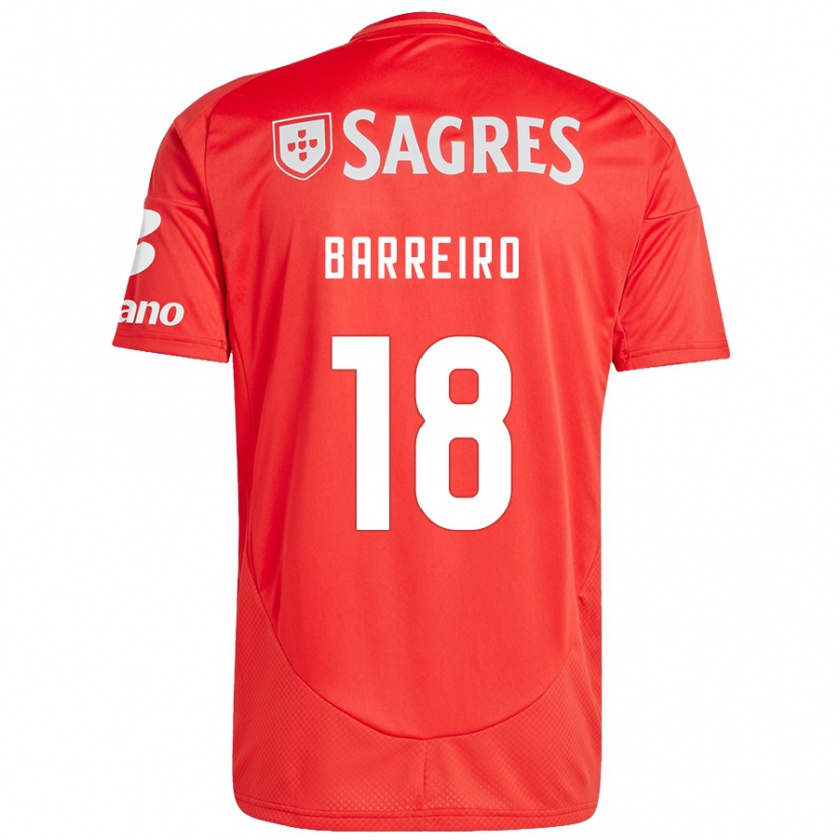 Kandiny Niño Camiseta Leandro Barreiro #18 Rojo Blanco 1ª Equipación 2024/25 La Camisa Chile