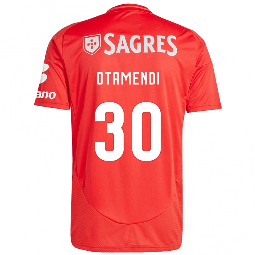 Kandiny Niño Camiseta Nicolás Otamendi #30 Rojo Blanco 1ª Equipación 2024/25 La Camisa Chile