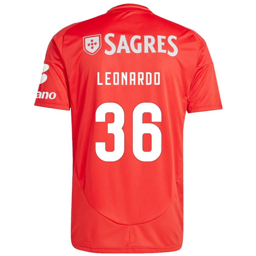 Kandiny Niño Camiseta Marcos Leonardo #36 Rojo Blanco 1ª Equipación 2024/25 La Camisa Chile