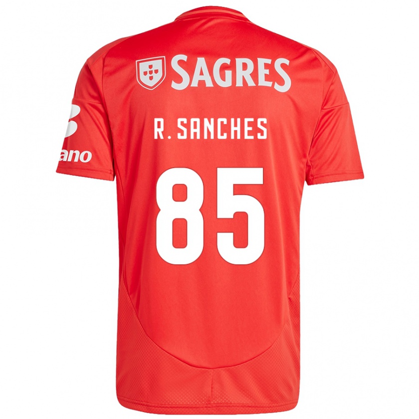 Kandiny Niño Camiseta Renato Sanches #85 Rojo Blanco 1ª Equipación 2024/25 La Camisa Chile