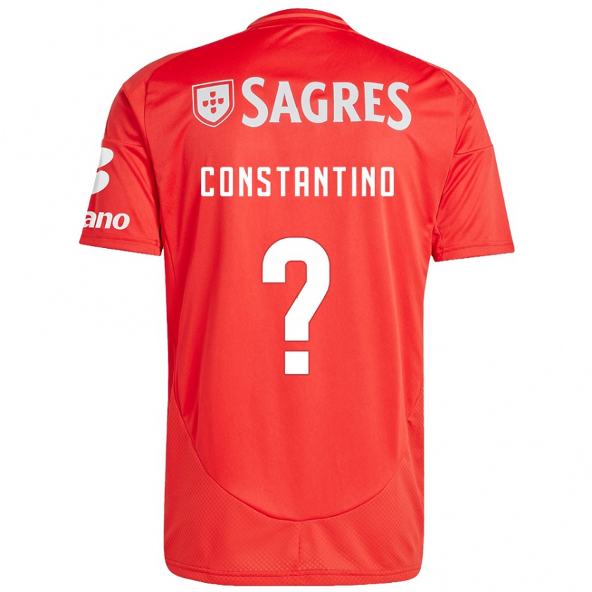 Kandiny Niño Camiseta Simão Constantino #0 Rojo Blanco 1ª Equipación 2024/25 La Camisa Chile