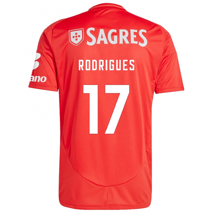 Kandiny Niño Camiseta Tiago Rodrigues #17 Rojo Blanco 1ª Equipación 2024/25 La Camisa Chile