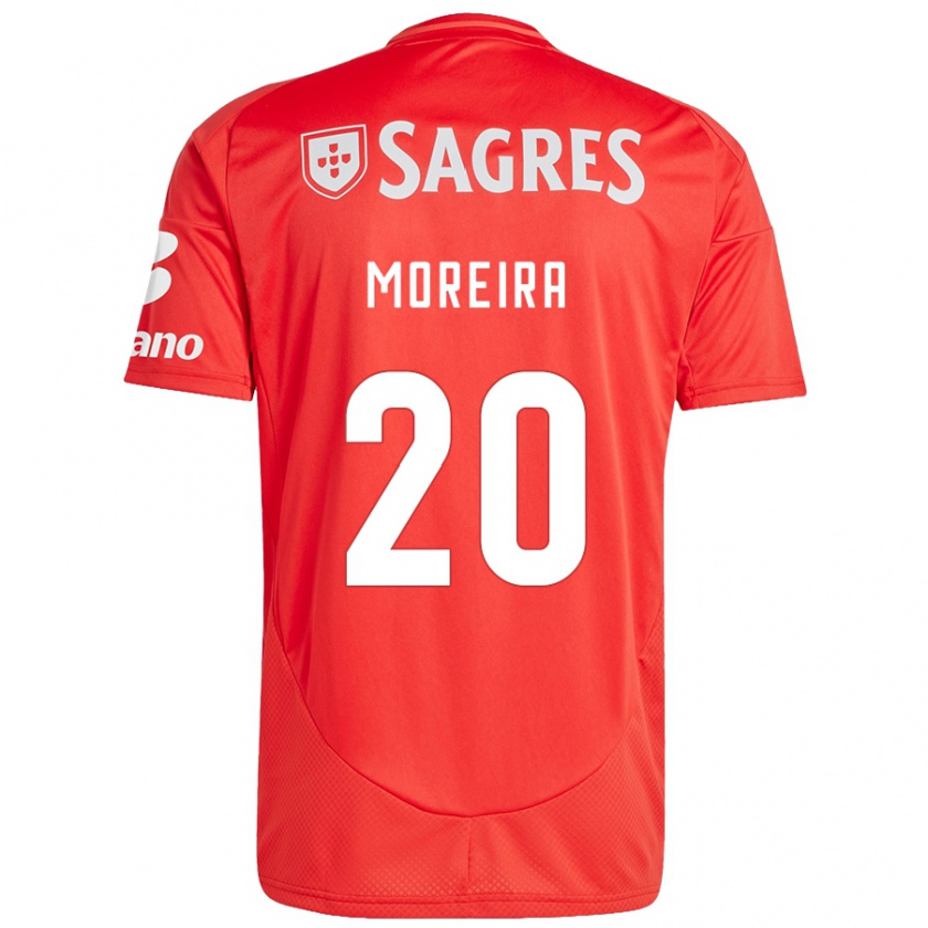 Kandiny Niño Camiseta André Moreira #20 Rojo Blanco 1ª Equipación 2024/25 La Camisa Chile