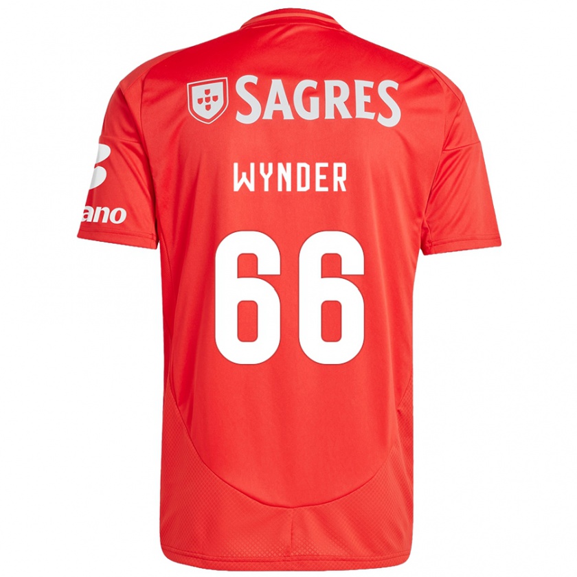 Kandiny Niño Camiseta Joshua Wynder #66 Rojo Blanco 1ª Equipación 2024/25 La Camisa Chile