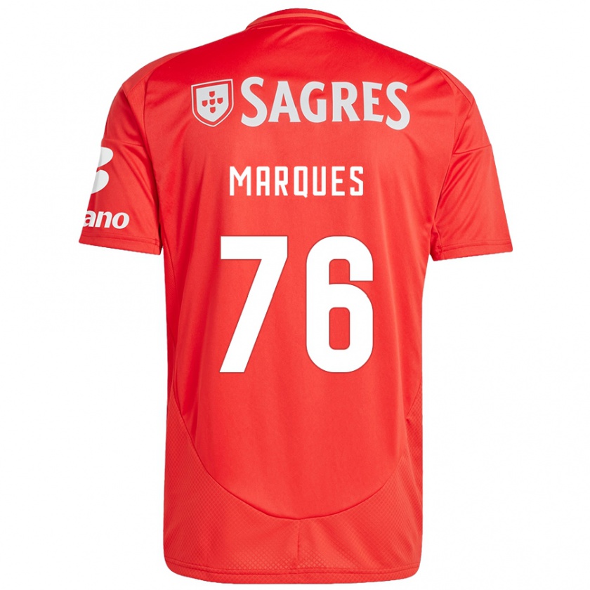 Kandiny Niño Camiseta Gustavo Marques #76 Rojo Blanco 1ª Equipación 2024/25 La Camisa Chile