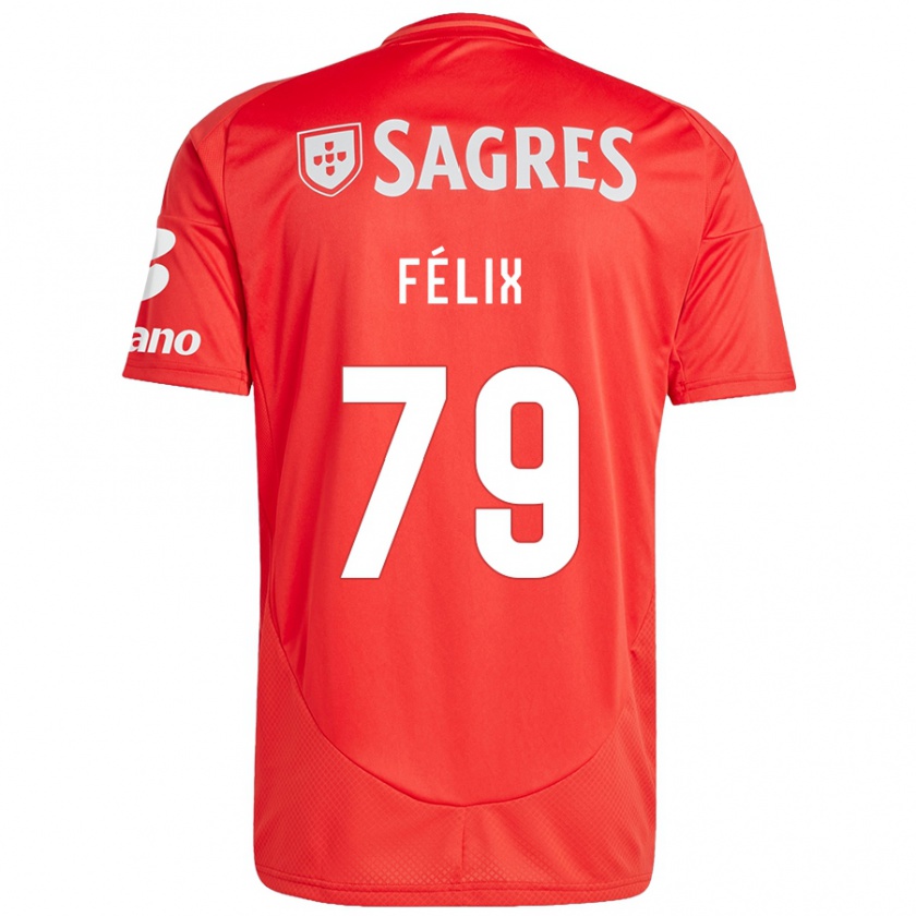 Kandiny Niño Camiseta Hugo Félix #79 Rojo Blanco 1ª Equipación 2024/25 La Camisa Chile