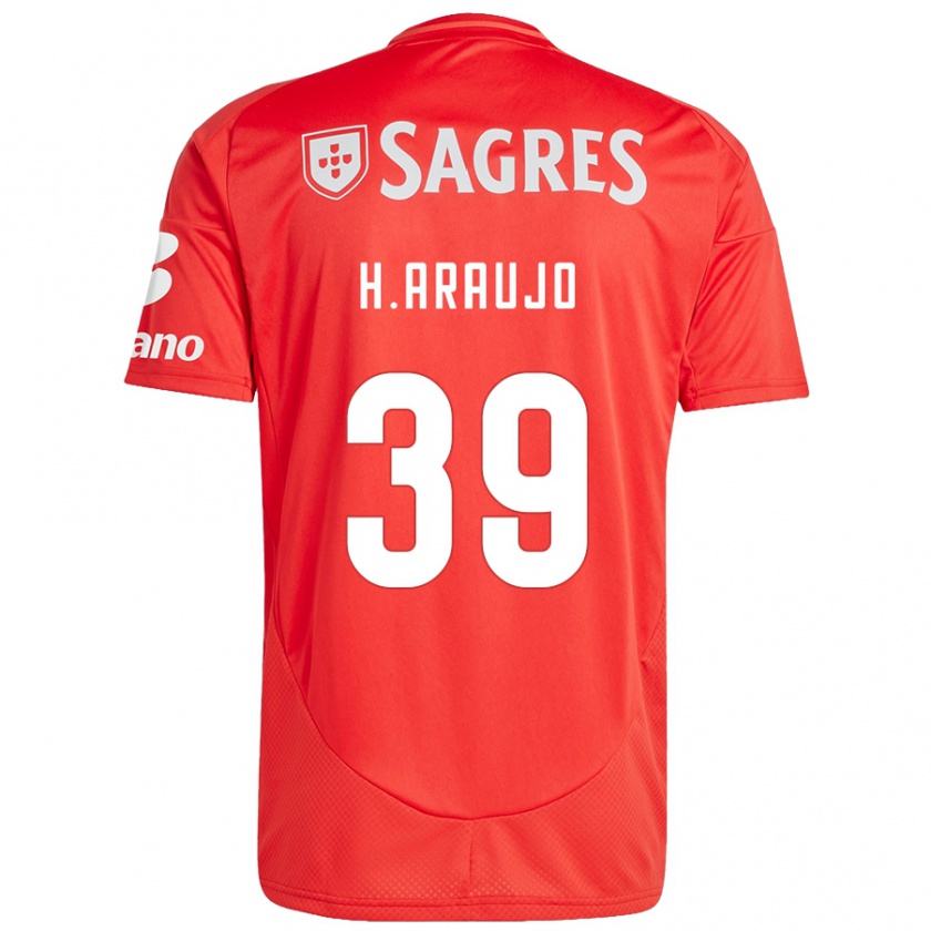 Kandiny Niño Camiseta Henrique Araujo #39 Rojo Blanco 1ª Equipación 2024/25 La Camisa Chile