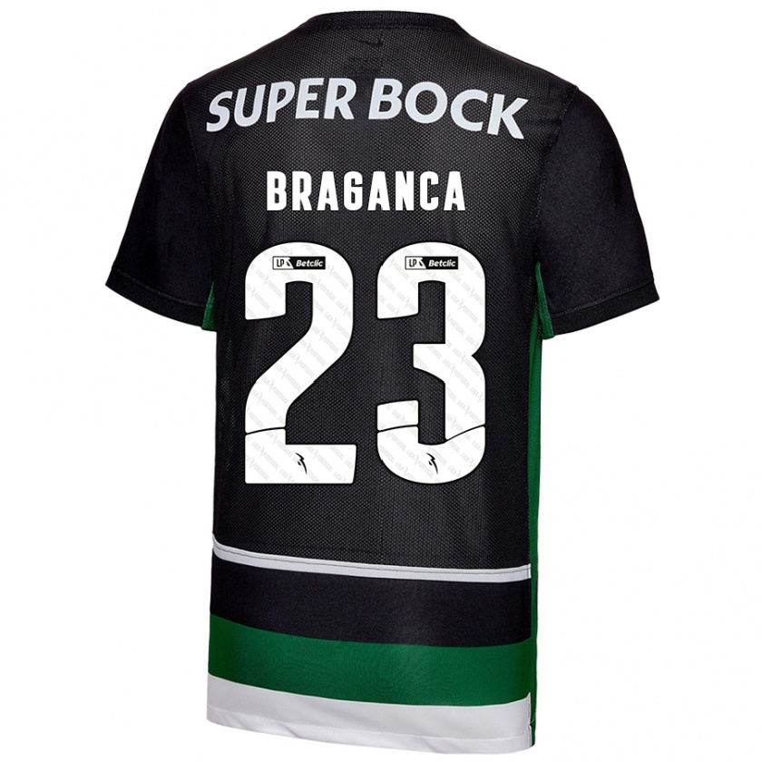 Kandiny Niño Camiseta Daniel Bragança #23 Negro Blanco Verde 1ª Equipación 2024/25 La Camisa Chile