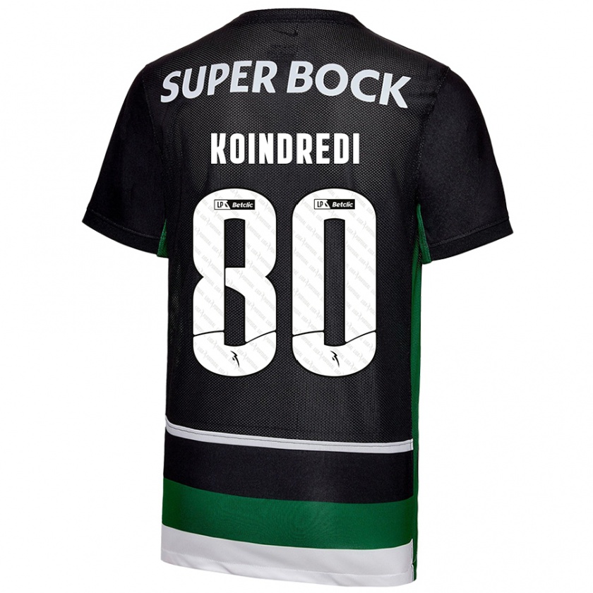 Kandiny Niño Camiseta Koba Koindredi #80 Negro Blanco Verde 1ª Equipación 2024/25 La Camisa Chile