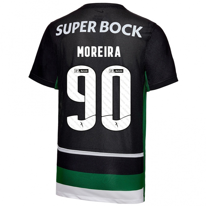 Kandiny Niño Camiseta Afonso Moreira #90 Negro Blanco Verde 1ª Equipación 2024/25 La Camisa Chile