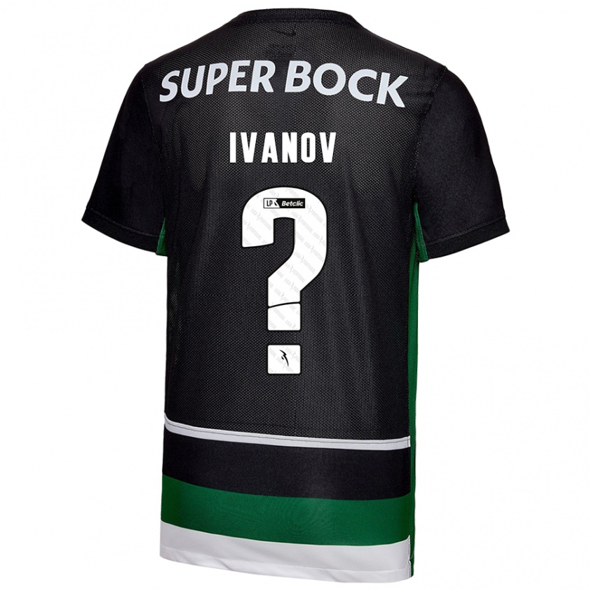 Kandiny Niño Camiseta David Ivanov #0 Negro Blanco Verde 1ª Equipación 2024/25 La Camisa Chile