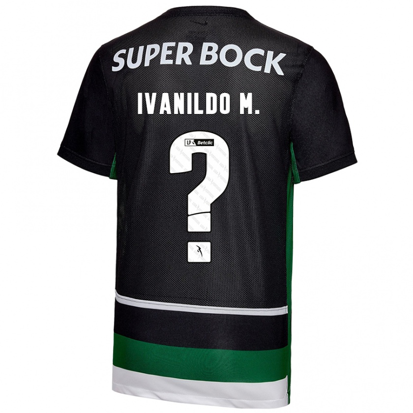 Kandiny Niño Camiseta Ivanildo Mendes #0 Negro Blanco Verde 1ª Equipación 2024/25 La Camisa Chile