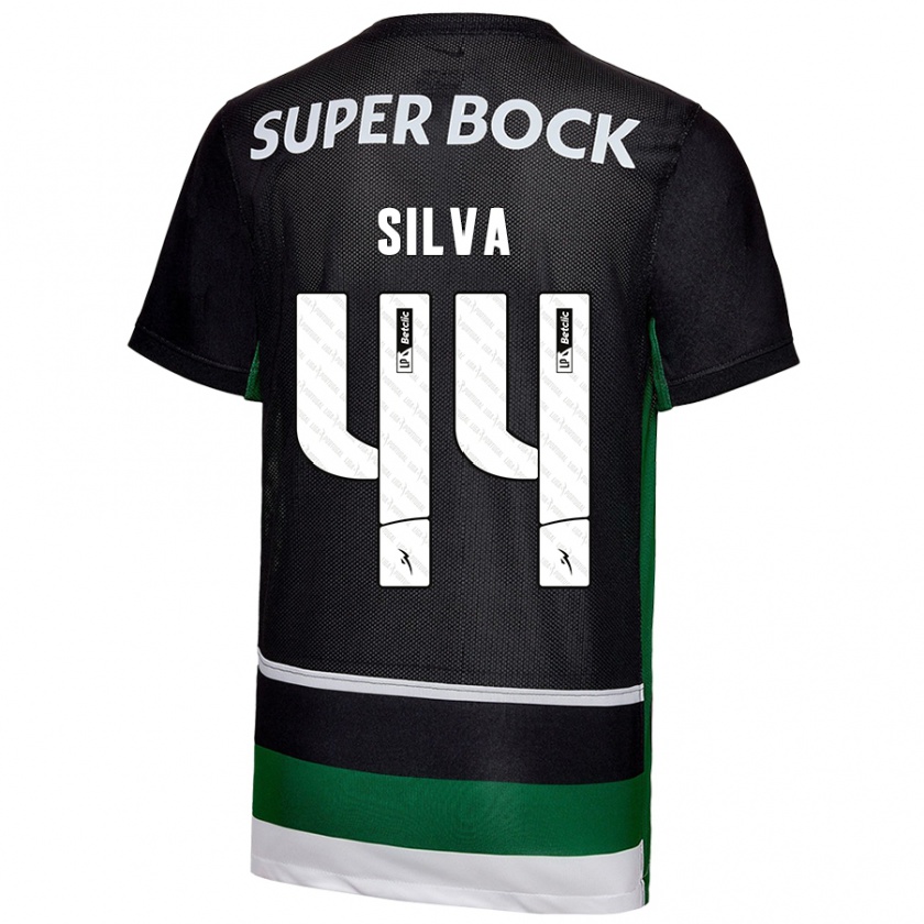 Kandiny Niño Camiseta Pedro Silva #44 Negro Blanco Verde 1ª Equipación 2024/25 La Camisa Chile