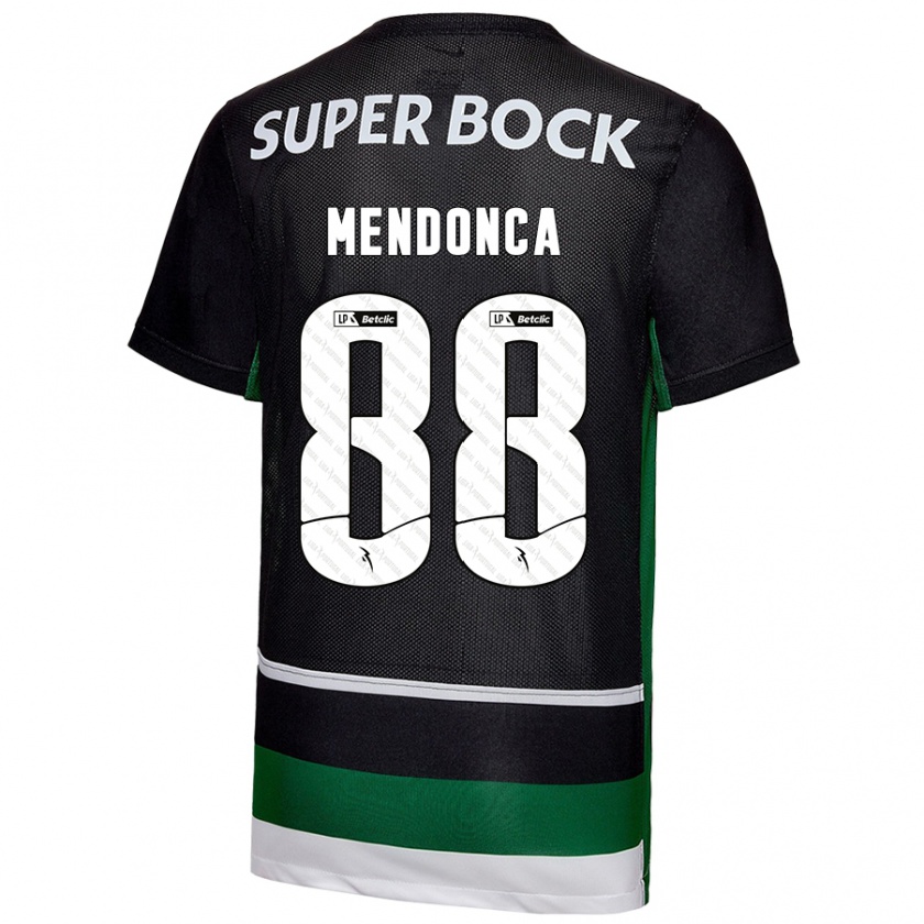 Kandiny Niño Camiseta Manuel Mendonça #88 Negro Blanco Verde 1ª Equipación 2024/25 La Camisa Chile