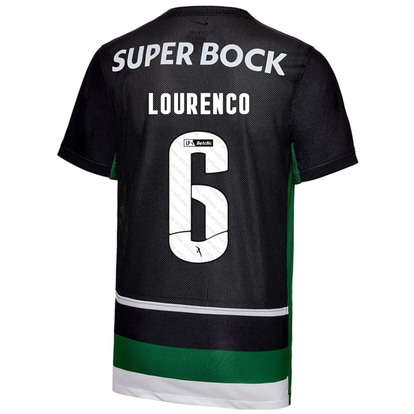 Kandiny Niño Camiseta Bruna Lourenço #6 Negro Blanco Verde 1ª Equipación 2024/25 La Camisa Chile