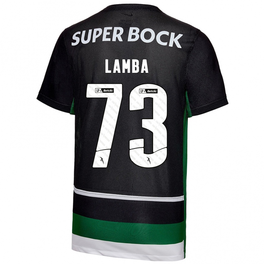 Kandiny Niño Camiseta Chico Lamba #73 Negro Blanco Verde 1ª Equipación 2024/25 La Camisa Chile