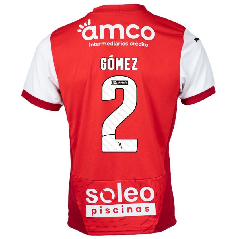 Kandiny Niño Camiseta Víctor Gómez #2 Rojo Blanco 1ª Equipación 2024/25 La Camisa Chile