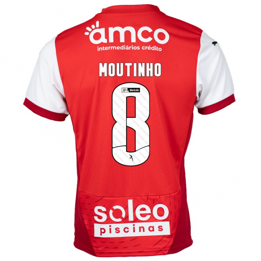 Kandiny Niño Camiseta João Moutinho #8 Rojo Blanco 1ª Equipación 2024/25 La Camisa Chile