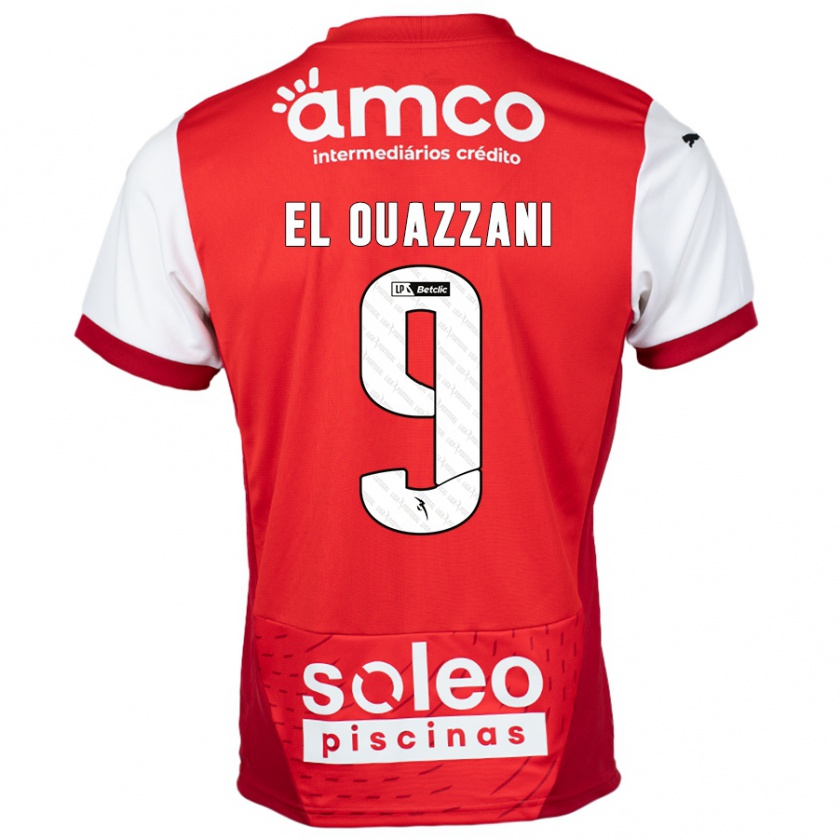 Kandiny Niño Camiseta Amine El Ouazzani #9 Rojo Blanco 1ª Equipación 2024/25 La Camisa Chile